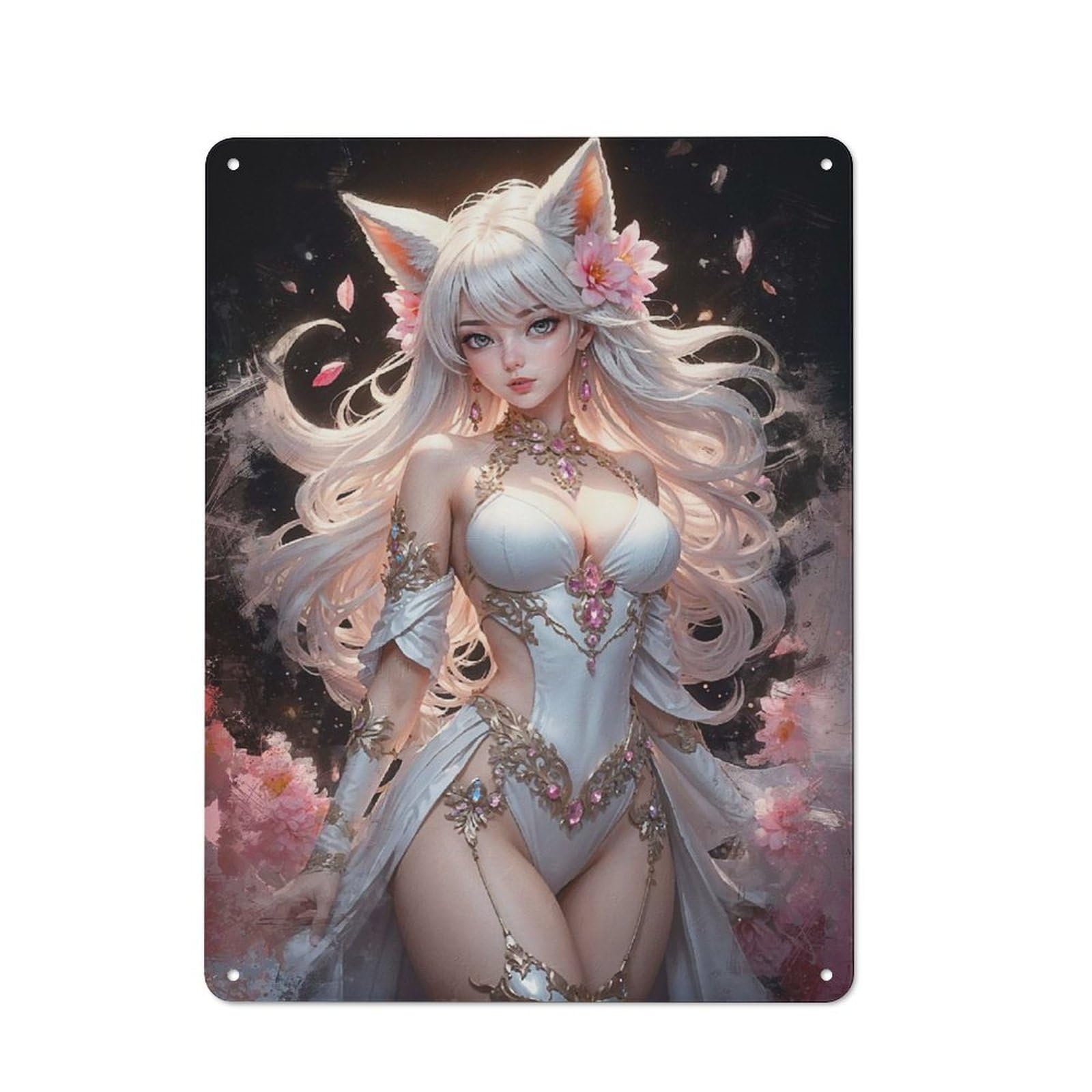 Foxfire Goddess Printed Metal Sign 40x30cm for Living Room Wall, for Home Wall Decor Collectors, for Retro Home Interiors