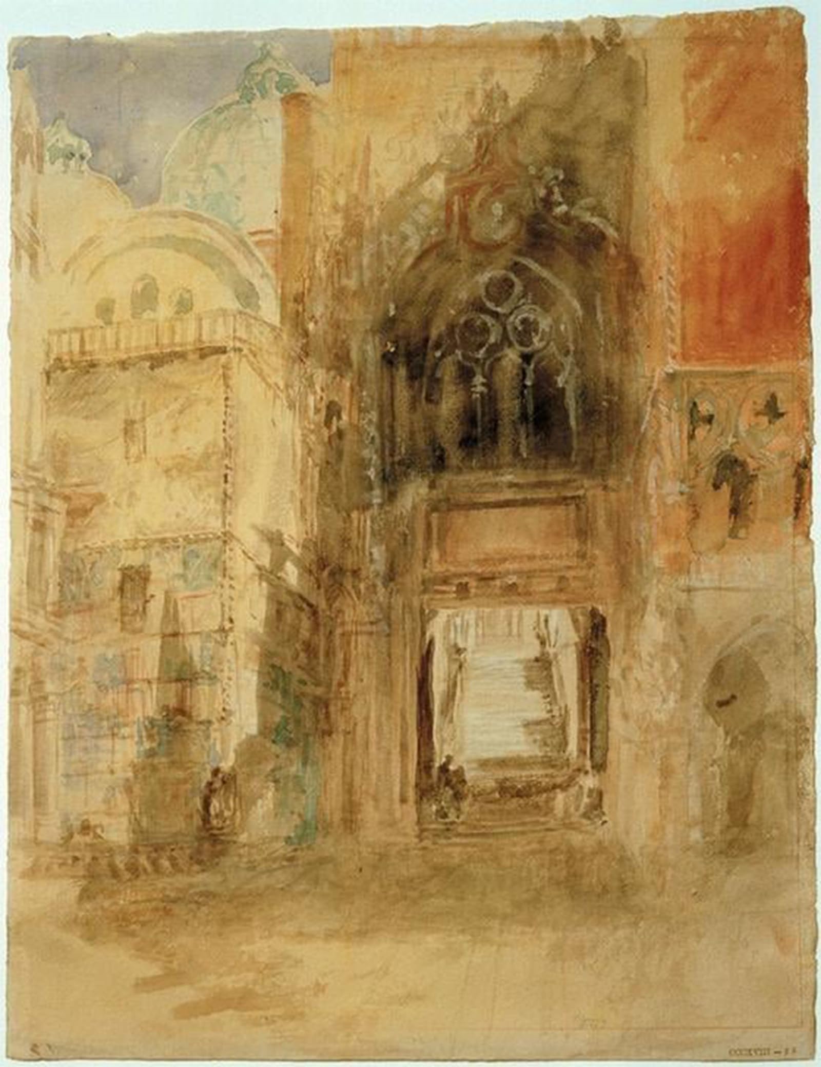 SERENDIPITP Retro Picture Poster Wall Art Pictures Painting the Porta Della Carta Doge’s by Mallord William Turner Wall Art Canvas Print for Wall Decor 60x90cm