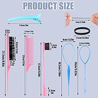 Vista 3 de Juego de bandas de goma y herramientas de peinado: 1500 piezas de lazos elásticos para el cabello con caja organizadora, accesorios para el cabello