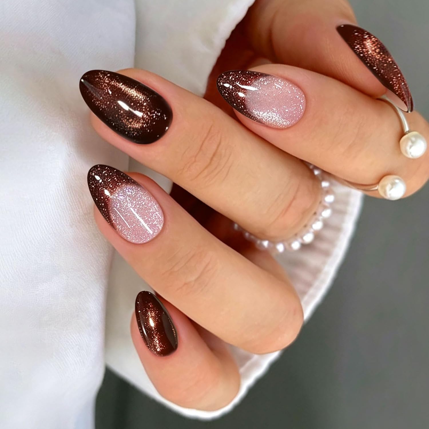 JMEOWIO Semi Cured Gel Strips Nail Art Sticker Wrap Cat Eye