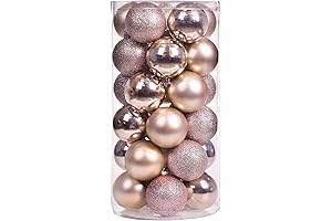 30ct Rose Gold Christmas Ball Ornaments | Shatterproof Holiday Décor