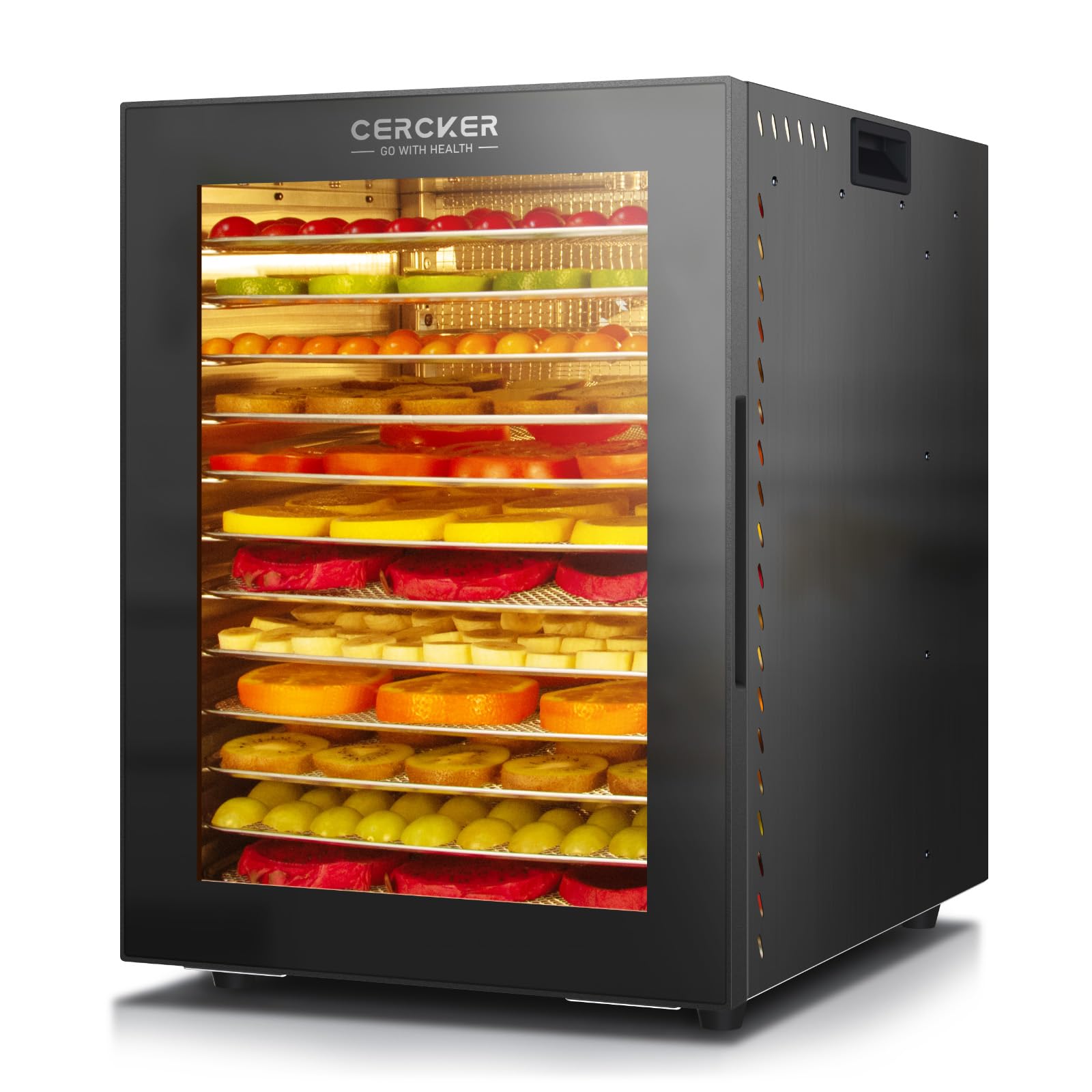 Cercker Food-Dehydrator Machine 12 Stainless Steel Trays, 1000W Meat Dehydrator