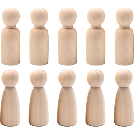 20PCS Wooden Peg Doll Unfinished Wooden People Bodies Angel Dolls For - View #7