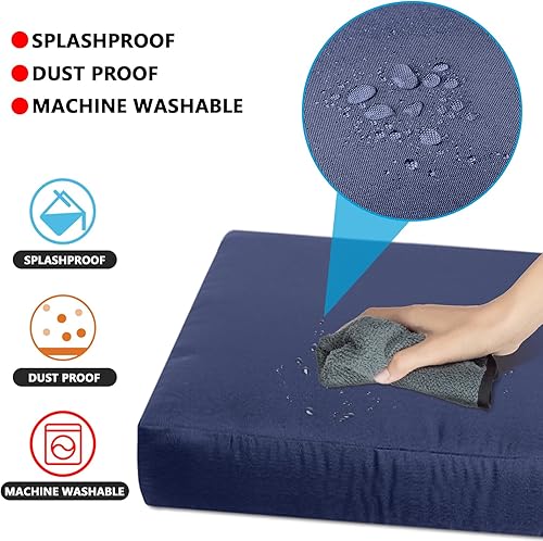 Miniatura 3 de SUSIE'S GARDEN Fundas de cojín de patio al aire libre, fundas impermeables de repuesto con cremallera para 5 piezas de muebles de patio, fundas para