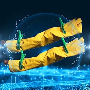 2 Pack Insulating Blanket Electric Shock Safety, Large High Voltage Electrician Insulation Mat with 4 Clips - Opening 5.9in, Commercial Yellow Insulated Waterproof Mat10000 V,31.5x39.4in/800x1000mm