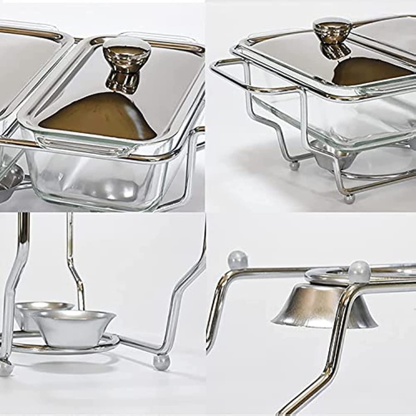 Juego de platos para rozaduras – Servidor de buffet rectangular con tapa, calentador de alimentos de 1,5 L para catering, bodas, fiestas, banquetes, ideal para eventos y servicio de alimentos