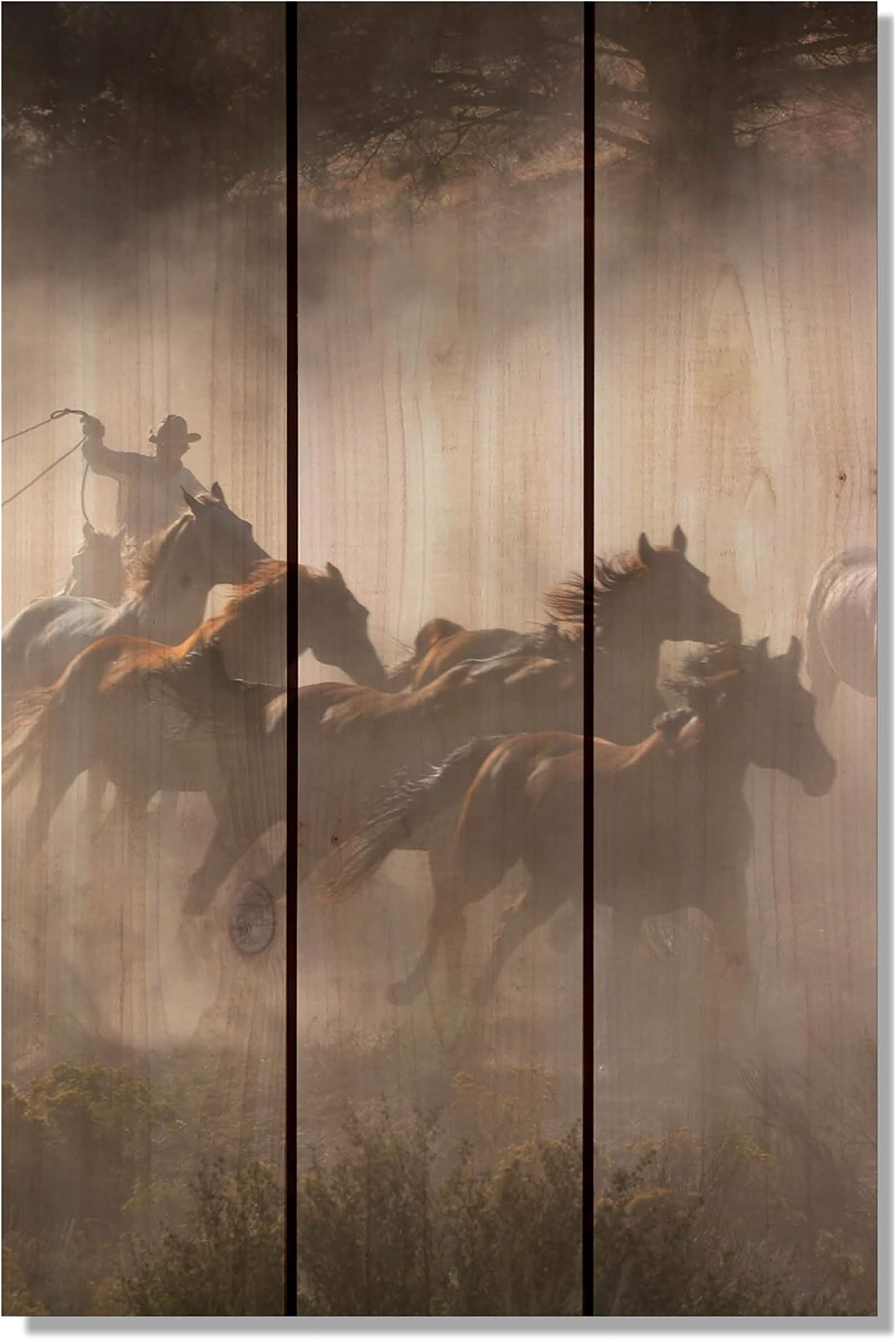 Gizaun Art RH1624 Raw Hide 16-Inch by 24-Inch Wall Art, Inside/Outside, Full Color Cedar