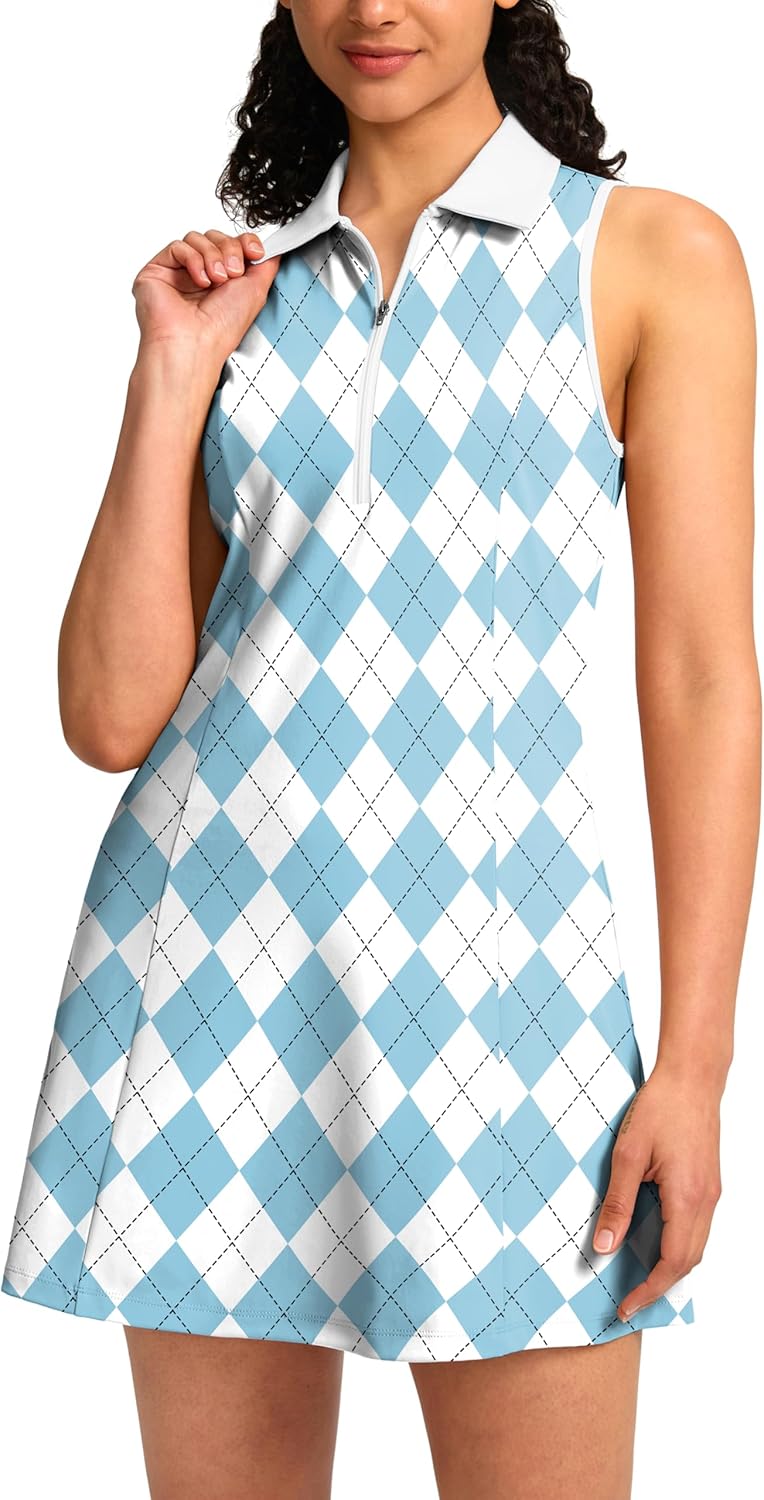 Soothfeel Golf Dress for Women Tennis Dresses with Shorts Pockets Sleeveless Sport Active Workout Athletic Dress
