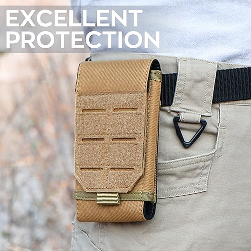 Miniatura 5 de LIVANS Funda táctica Molle para teléfono, funda táctica para teléfono celular, funda para cinturón para teléfono celular de 4 a 6.7 pulgadas,