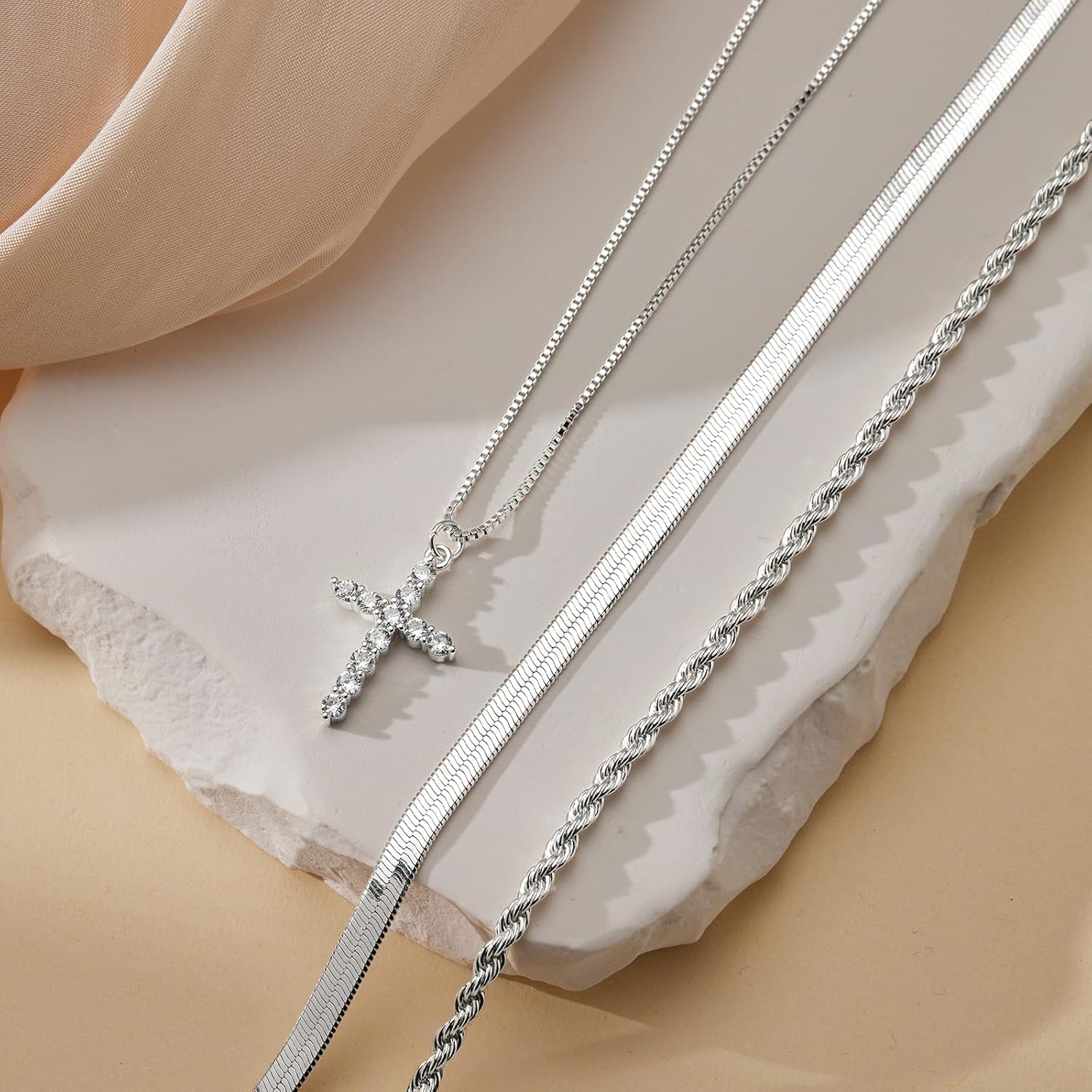 Easter Basket Stuffer Cross Necklace for Women Girls, Dainty 14K Gold Silver Plated Cross Choker Jewelry Non Tarnish Waterproof Cute Simple Small Necklace Christian Baptism Religious Faith Jewelry Gifts - Image 6