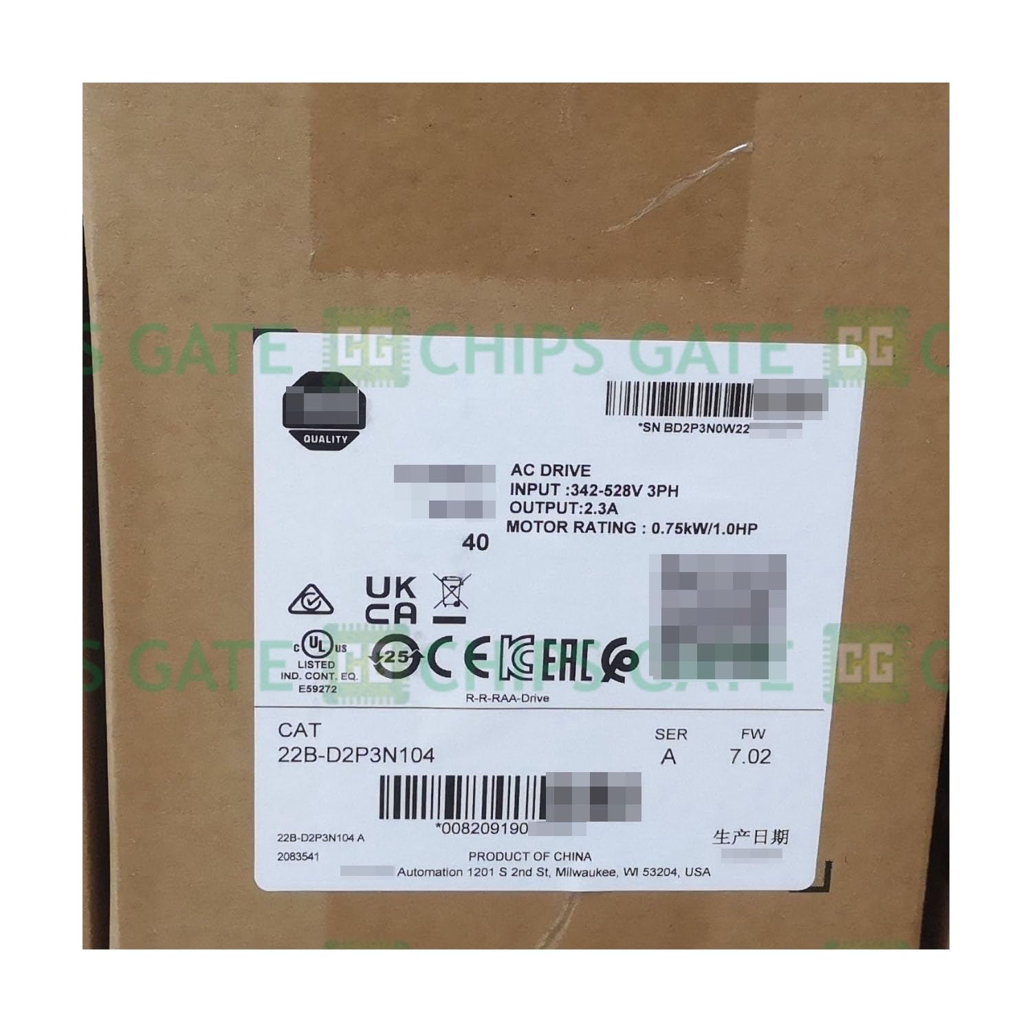 22B-D2P3N104 New 1 PCS 22BD2P3N104 40 AC Drive for Ship