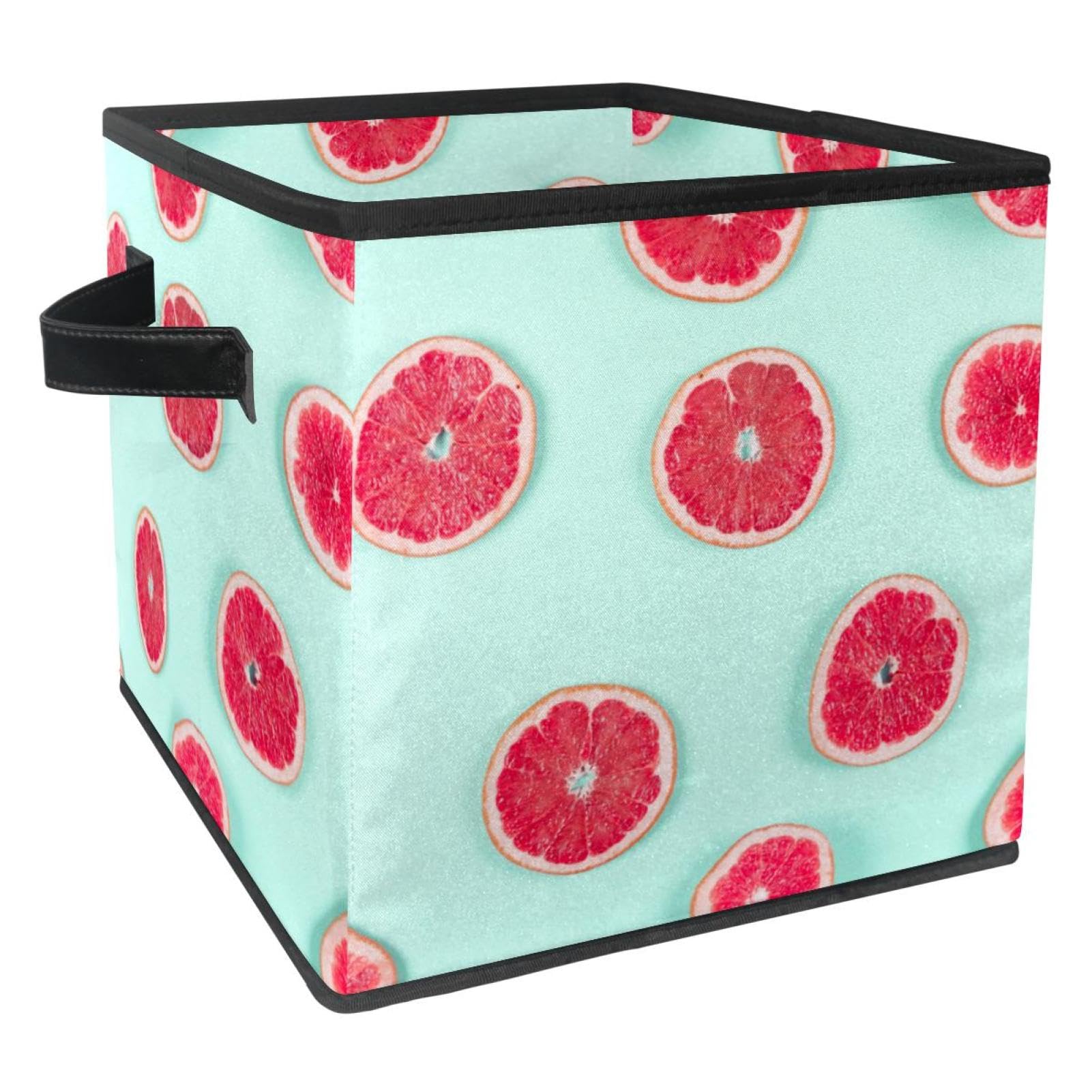 Boîte de rangement pliable motif pamplemousse avec poignées cubes