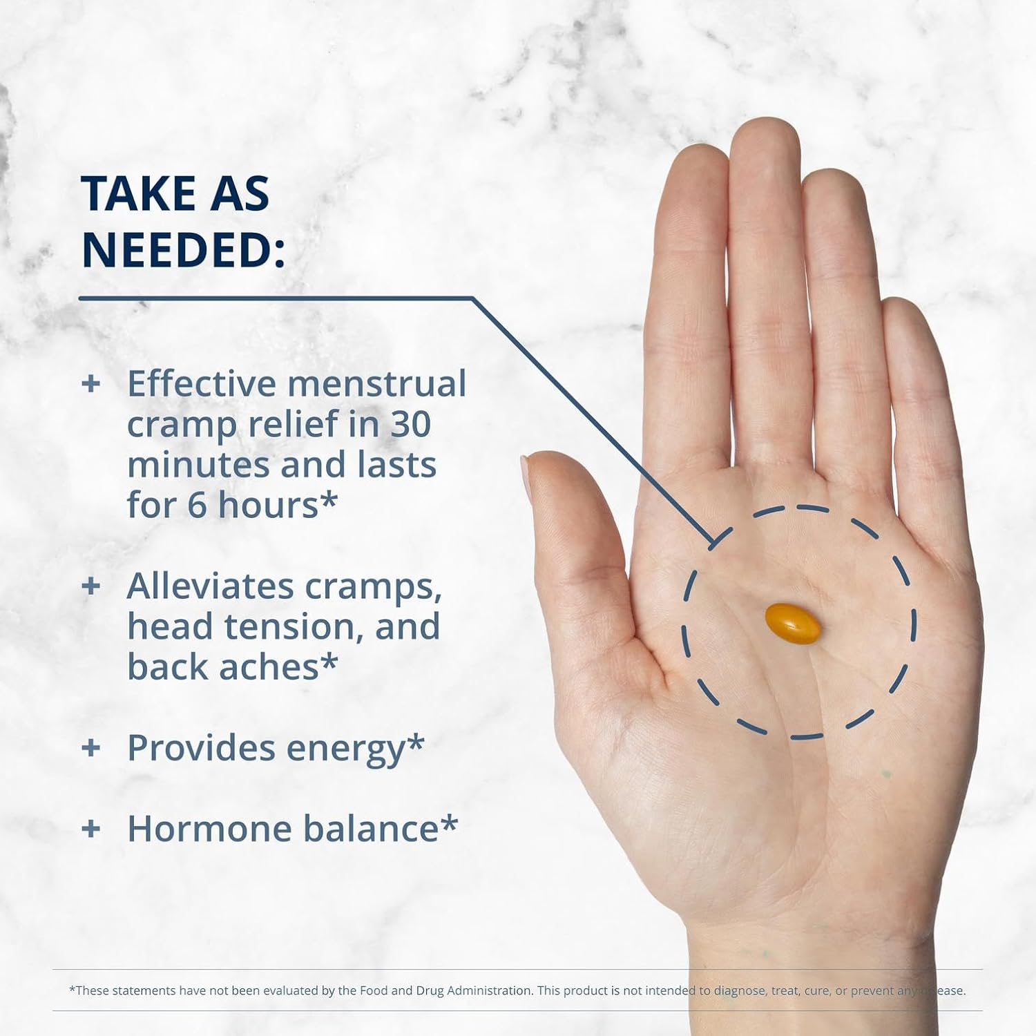 Metagenics HerWellness Rapid Period Relief - Fast-Acting Herbal Support with Turmeric, Boswellia & Galangal - Targets Menstrual Cramps, Back Soreness, Head Tension & Fatigue - Drug‑Free - 20 Softgels - Image 3