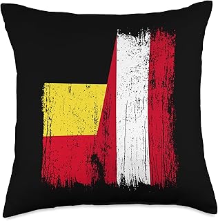 Belgium Austria Half Flag Belgian Austrian Heritage Throw Pillow