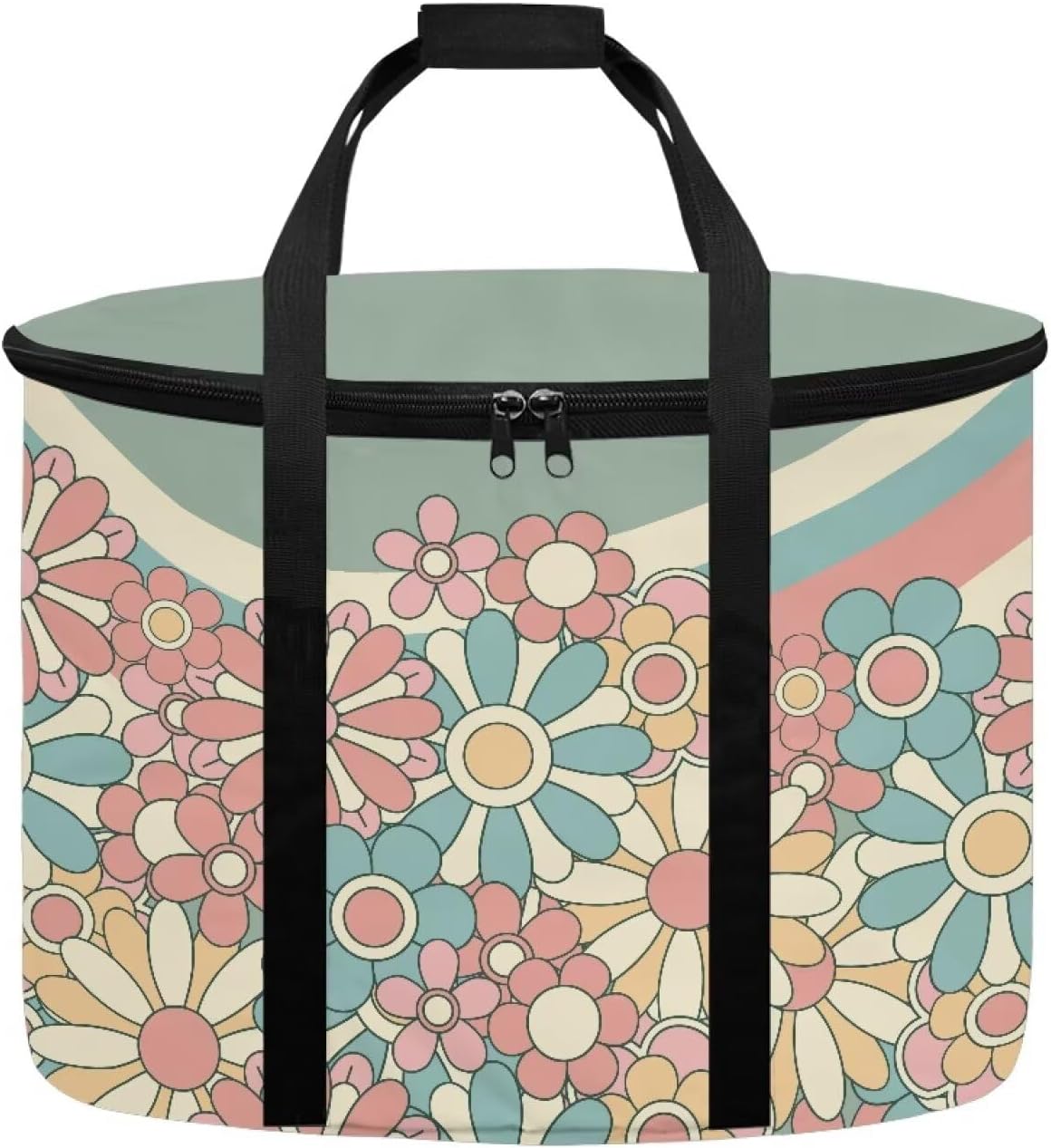 Hippie Flowers Slow Cooker Cover Dust-Proof Slow Cooker Covers 18" x 13" x 12.5" Kitchen Accessory Set Appliances with Handle