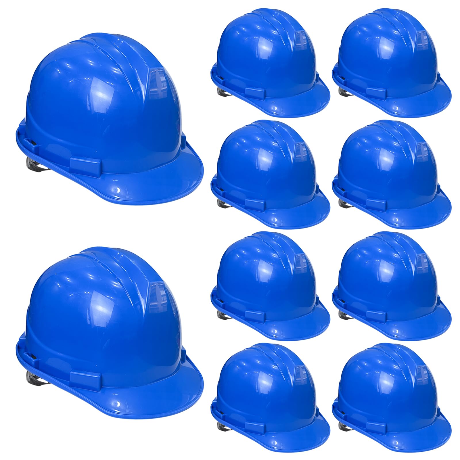 Ayearparty 10 Pieces Suspension Hard Hat Construction Hard Hats Bulk for Safety Ratchet Cap Style with Self Adjusting Crown Straps for Men Women