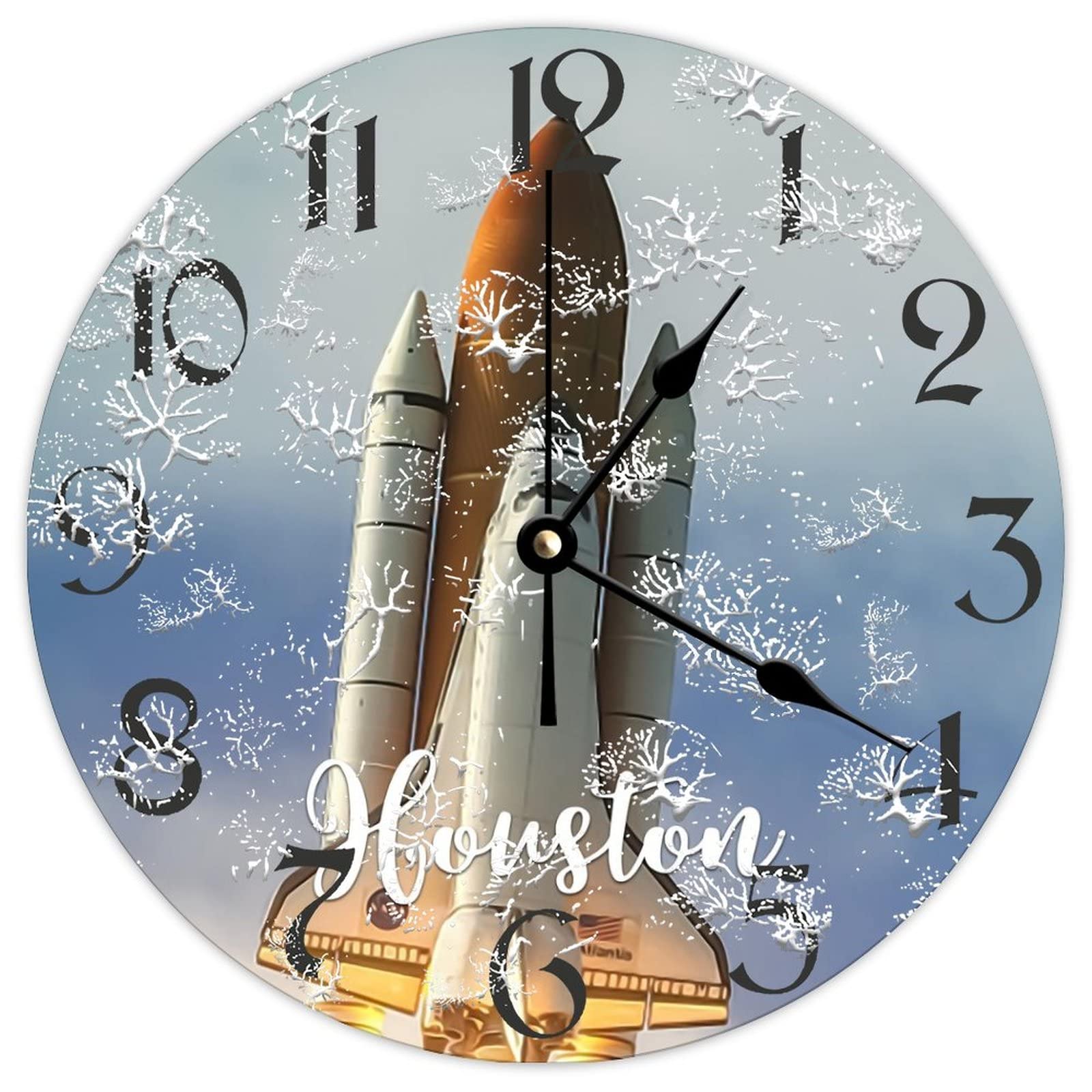 Horloge murale ronde en bois silencieuse pour chambre et bureau sans bruit