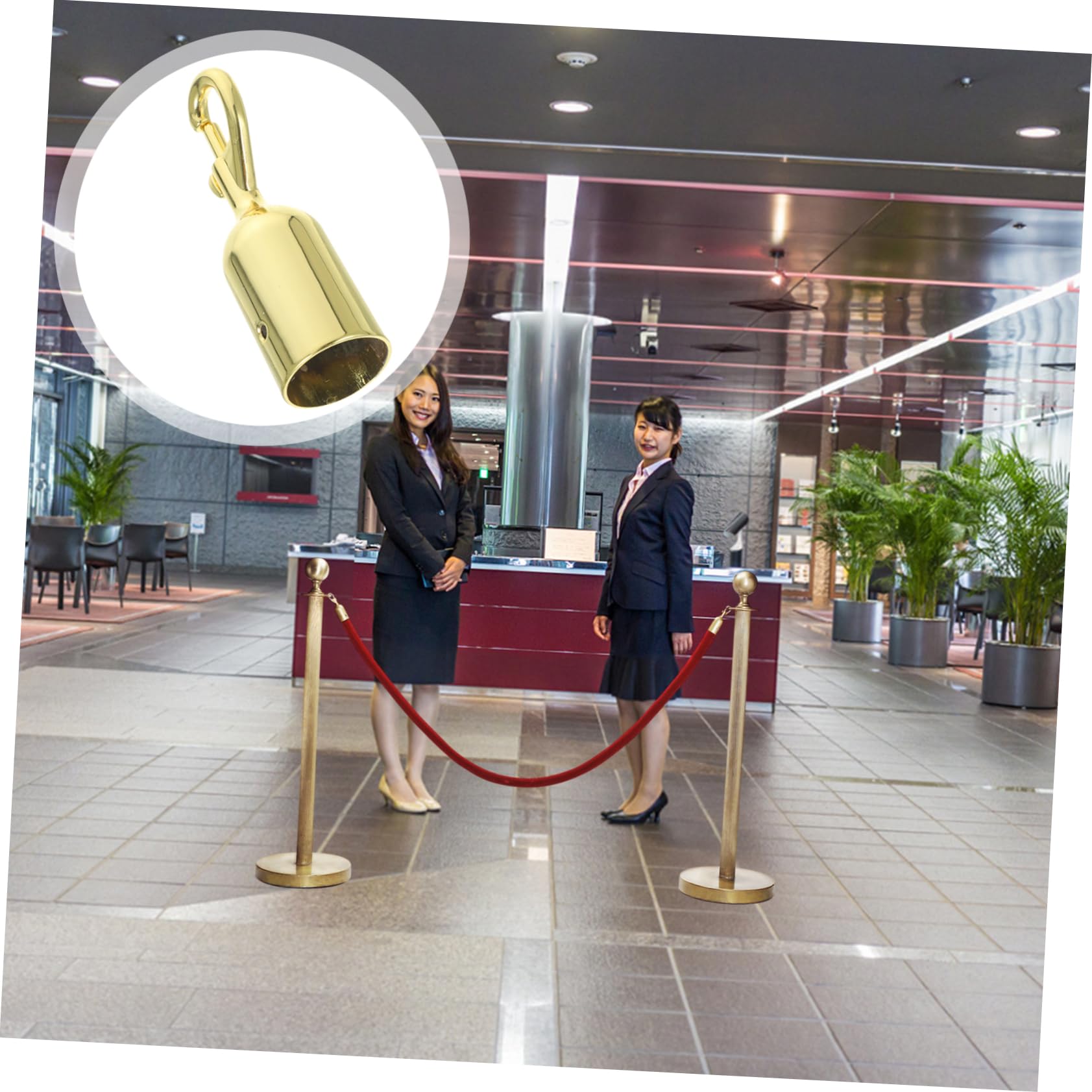 FUNOMOCYA 2pcs Queue Barrier Rope Hook Alloy Velvet Ropes Posts Hook Line Stanchions Dividers Hook Guardrail Rope Hook