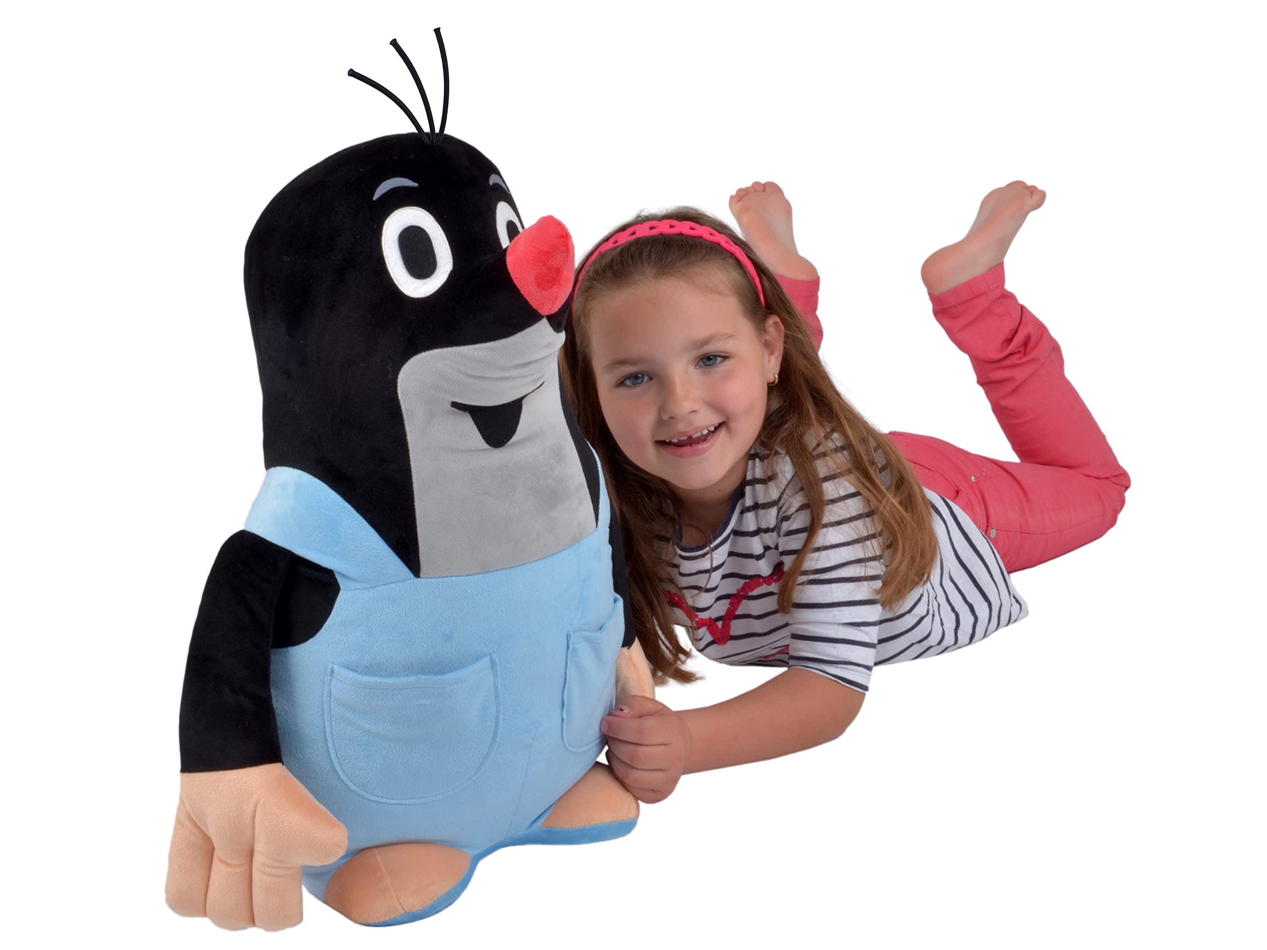 Pluszowa maskotka 50 cm, oryginalny mały krecik z niebieskimi spodniami, stojący, pluszak, przytulanka dla dzieci, niemowląt, chłopców i dziewczynek