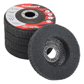 5Pcs 600# Scour Flap Disc 4 1/2 Inch Brush Polishing Wheel for Metal, Angle Grinder Scuff Pad Grinding Disc Brushing Removing Rust Paint Oxides of Metal & Wood Surface