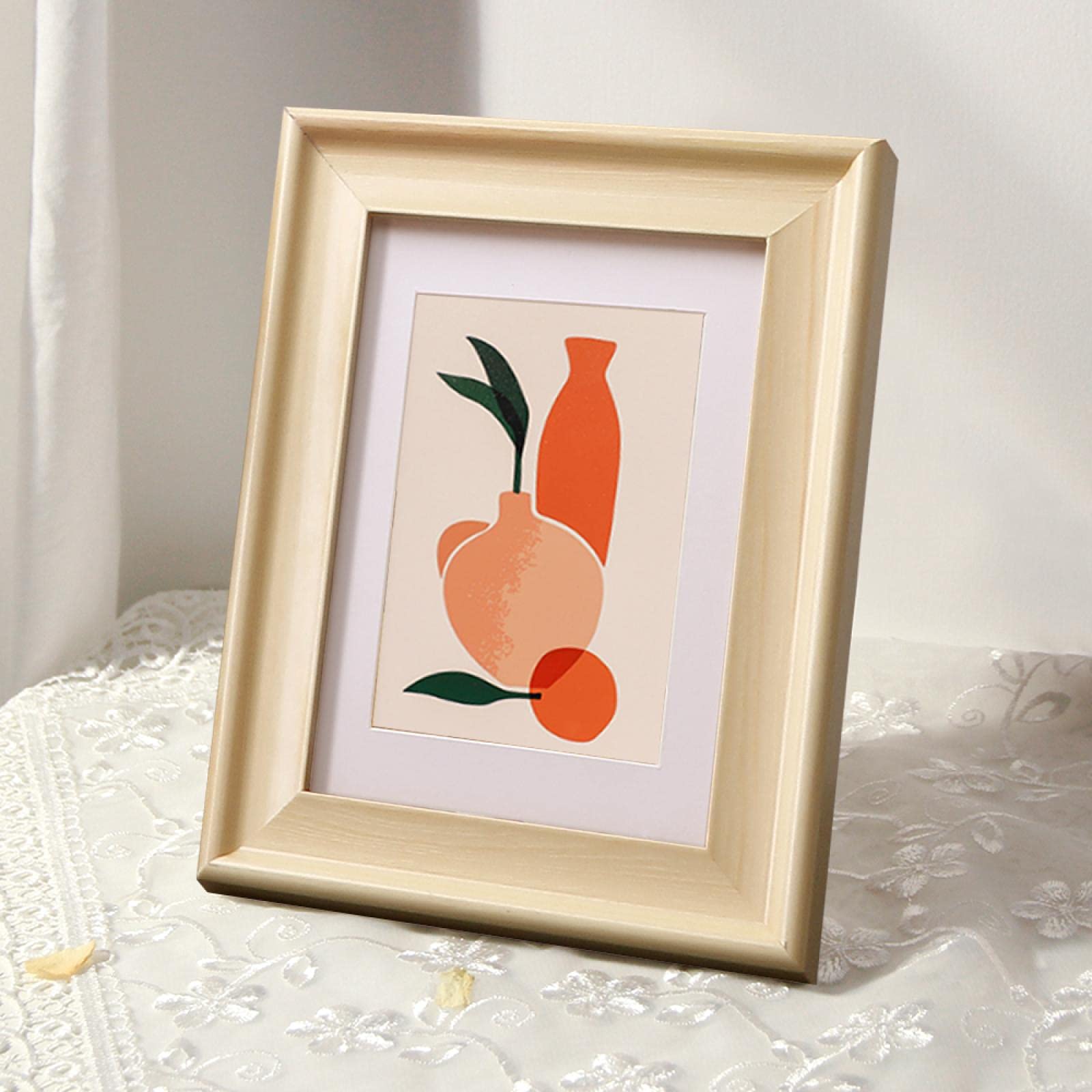 Wooden Photo Frame Family Wedding Art Pictures Frames Table Decor 8 inch Log