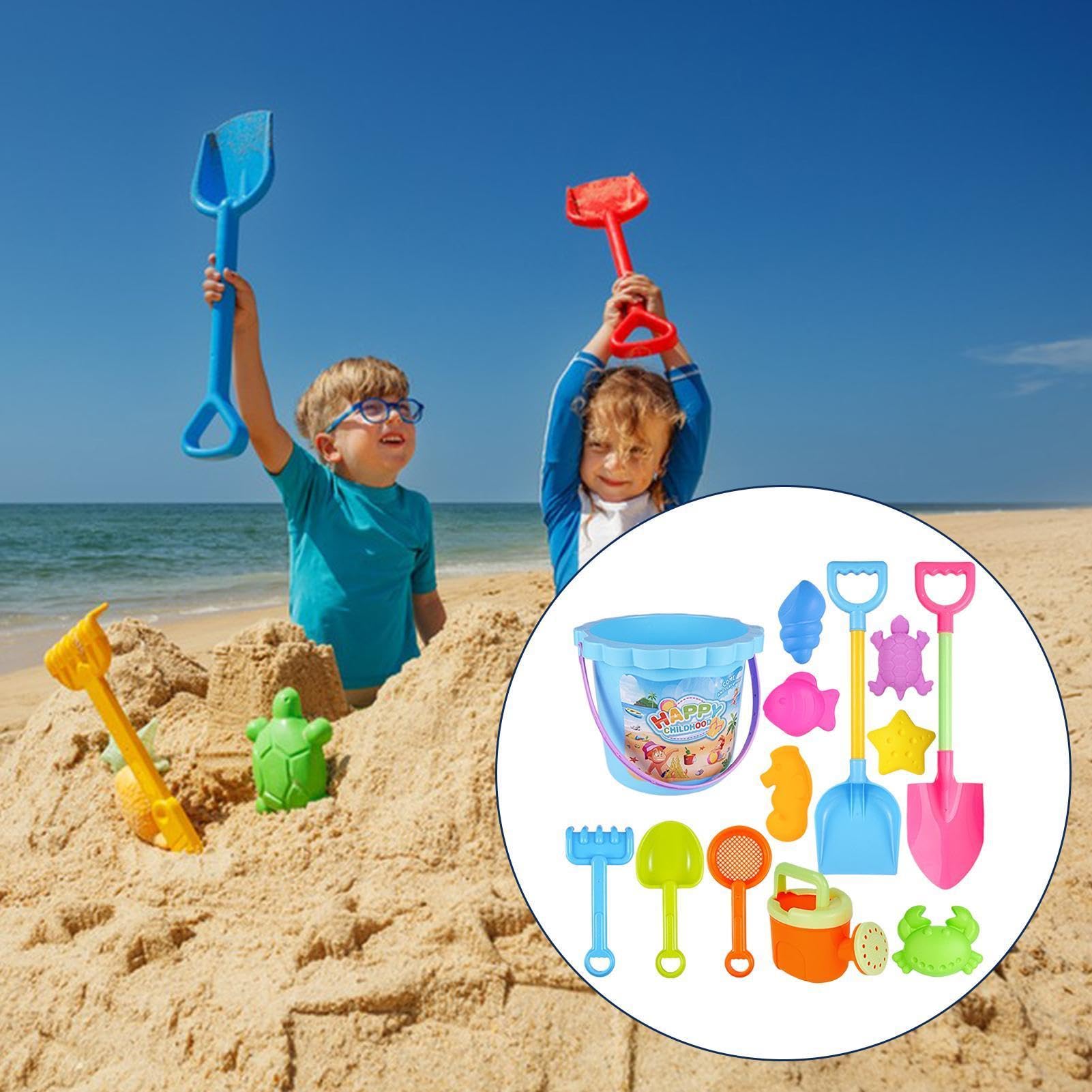 Zabawki Plażowe I Do Piasku Dla Dzieci Zestaw 13 Elementów Radosnej Zabawy | Zabawki Do Zamków Z Piasku Na Plażę Na Świeżym Powietrzu W Ogrodzie i Parku Przy Basenie Na Letnie Wakacje Podróże i Ra