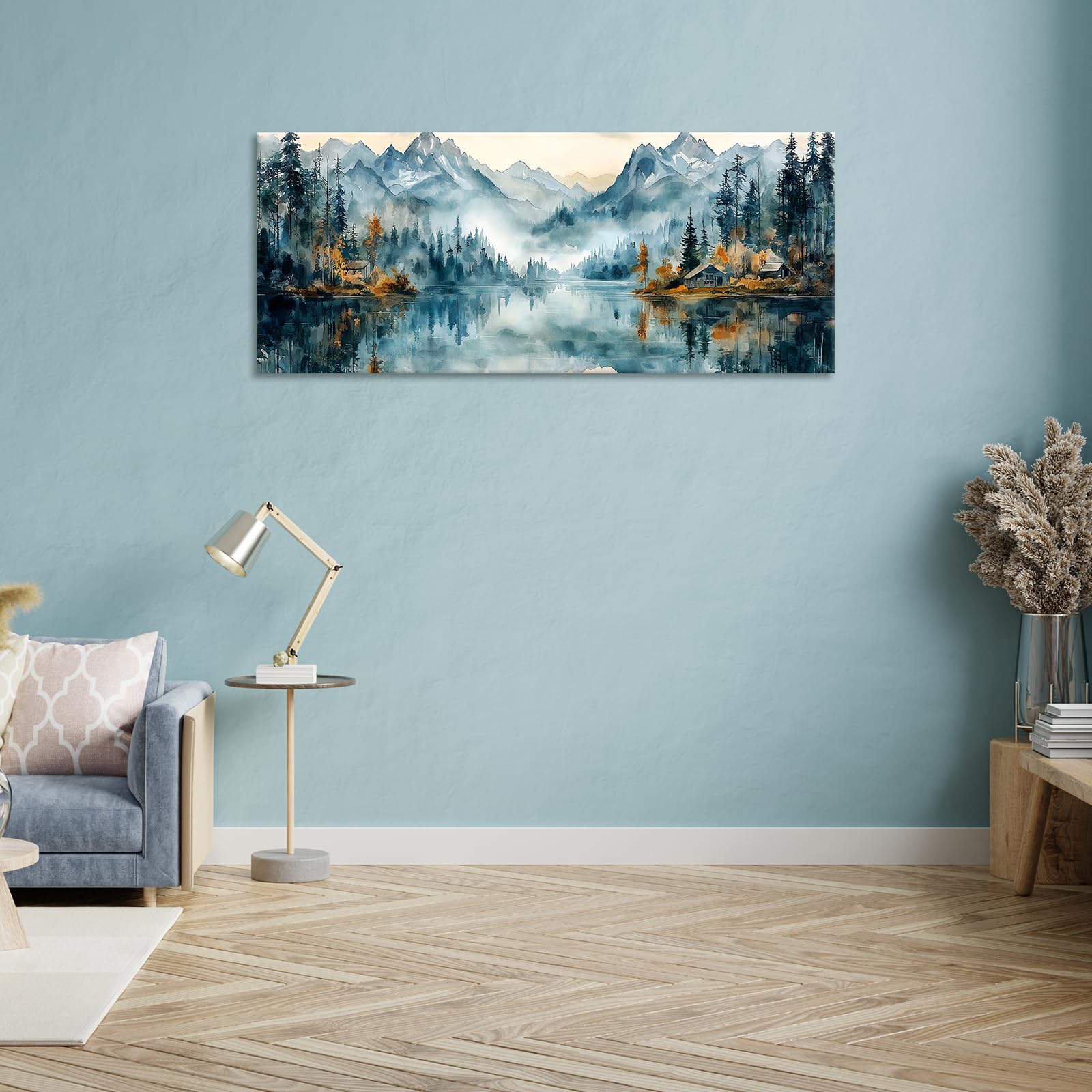 Stampa Su Tela 3 Pezzi - Quadro Moderno Albero Montagna - Decorazione Da Parete 30x40cm