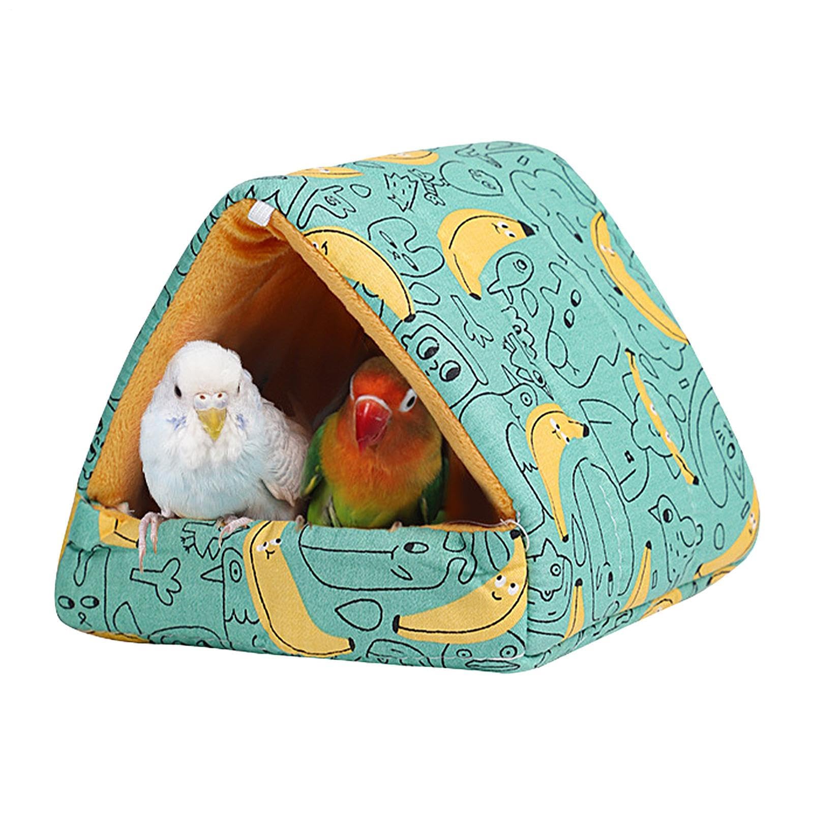 Bird Warm Bed - Plush Hanging Nest, Parrot Sleeping House, Safe Cage Accessory, Soft Comfortable Cushion | Cozy Small Medium Bird Furniture for Lovebirds Parakeets Canaries Indoor Aviary Decor