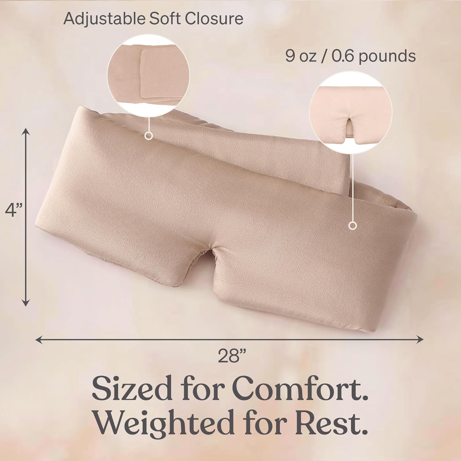 Baloo Silk Weighted Sleep Mask (Petal - 0.6 lb) | Light Blocking & Sound Muffling Eye Mask for Sleeping | Cool, Soft & Comforting - Image 5