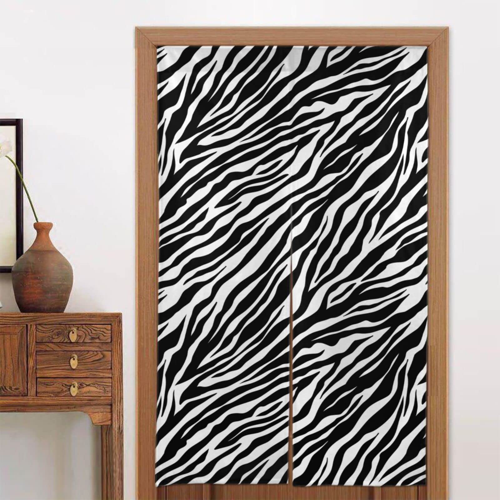Amazon｜のれん ゼブラ柄 間仕切り 暖簾 遮光 おしゃれ ドアカーテン