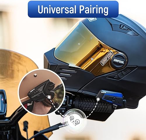 Miniatura 6 de LEXIN B4FM - Auriculares Bluetooth para motocicleta, sistema de comunicación Bluetooth para 10 ciclistas con uso compartido de muiscradio