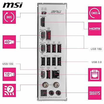 MSI MPG X870E EDGE TI WIFI AM5 DDR5 8400MHZ(OC) USB4 4x M.2 HDMI 5G LAN WIFI 7 RGB ATX
