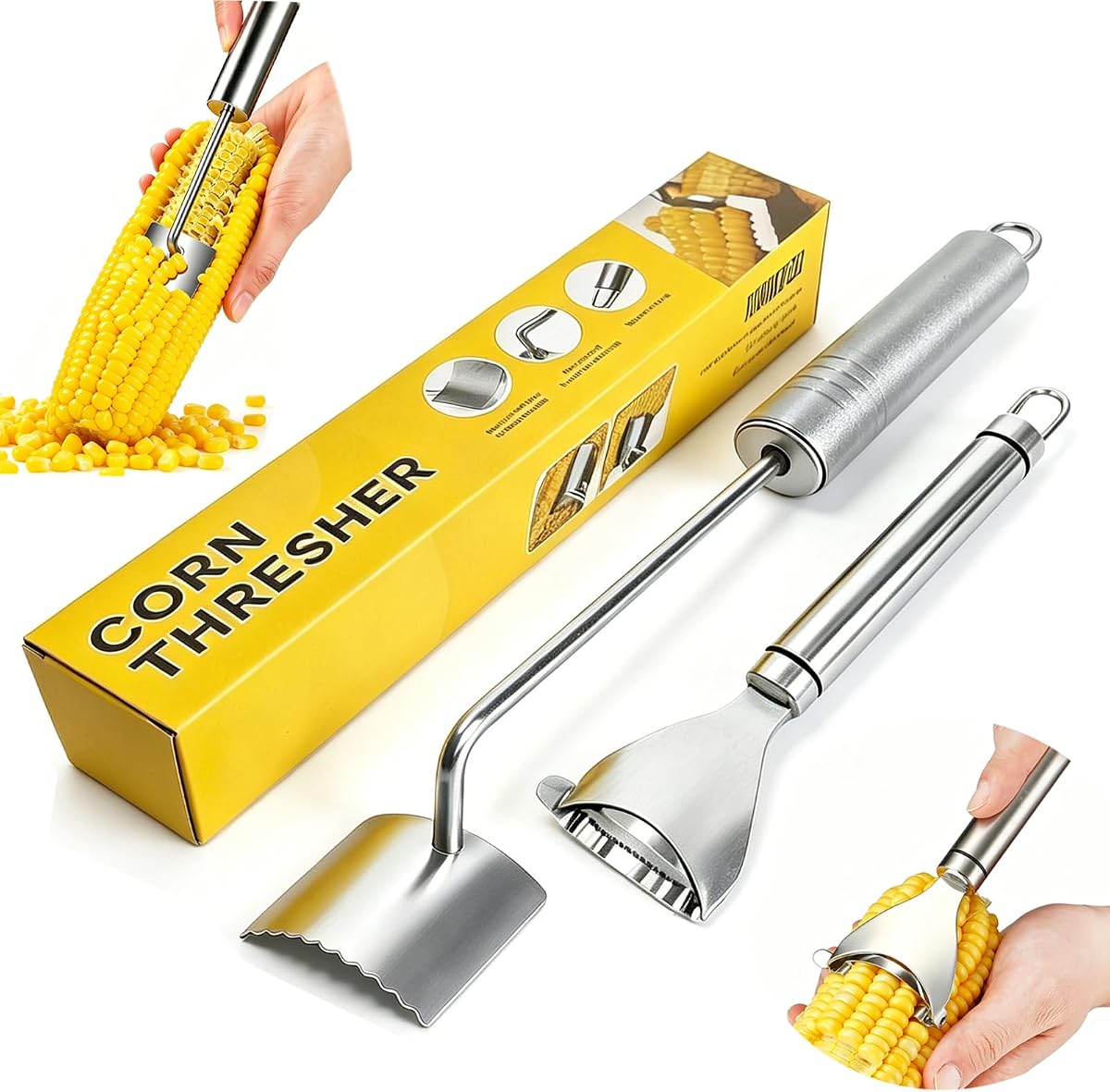 Stainless Steel Corn Stripper Peeler for Corn on the Cob, 2PCS