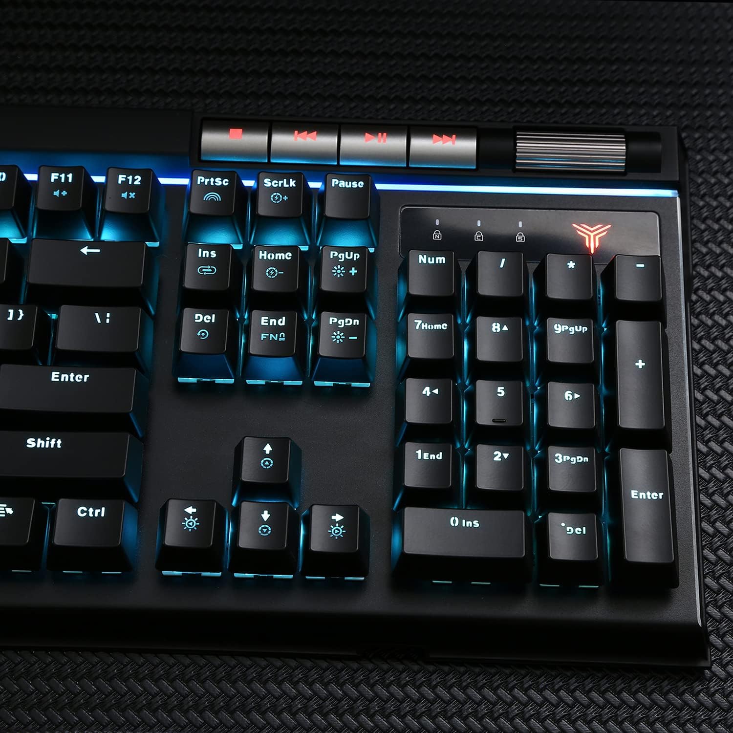 Teamwolf VOIDRAY EX Mechanical Gaming Keyboard Blue Switches Media Keys RGB Breath Changing Backlight Anti-Ghosting with 2 USB Ports : Video Games