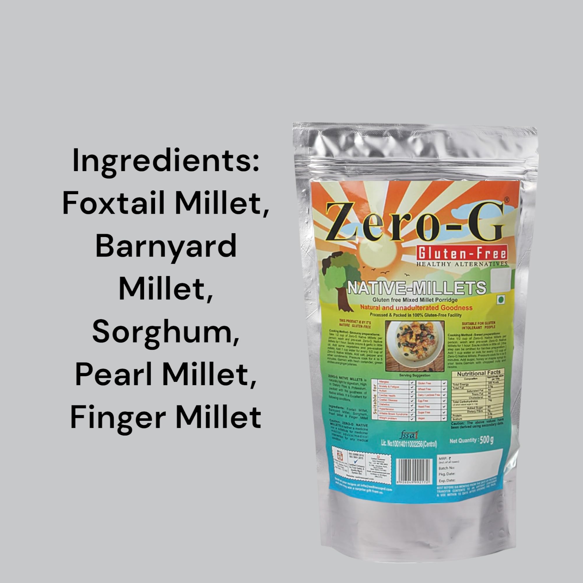 Zero-G Gluten-free Native Millets - Mixed Millet Porridge (500g Pouch)
