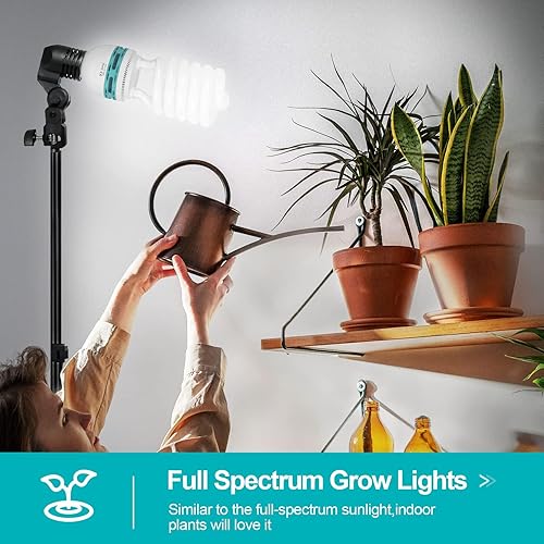 Miniatura 4 de EMART Bombilla de espectro completo, 105 W espiral CFL 5500 K luz diurna para kit de iluminación Softbox, lámpara de repuesto para fotografía,