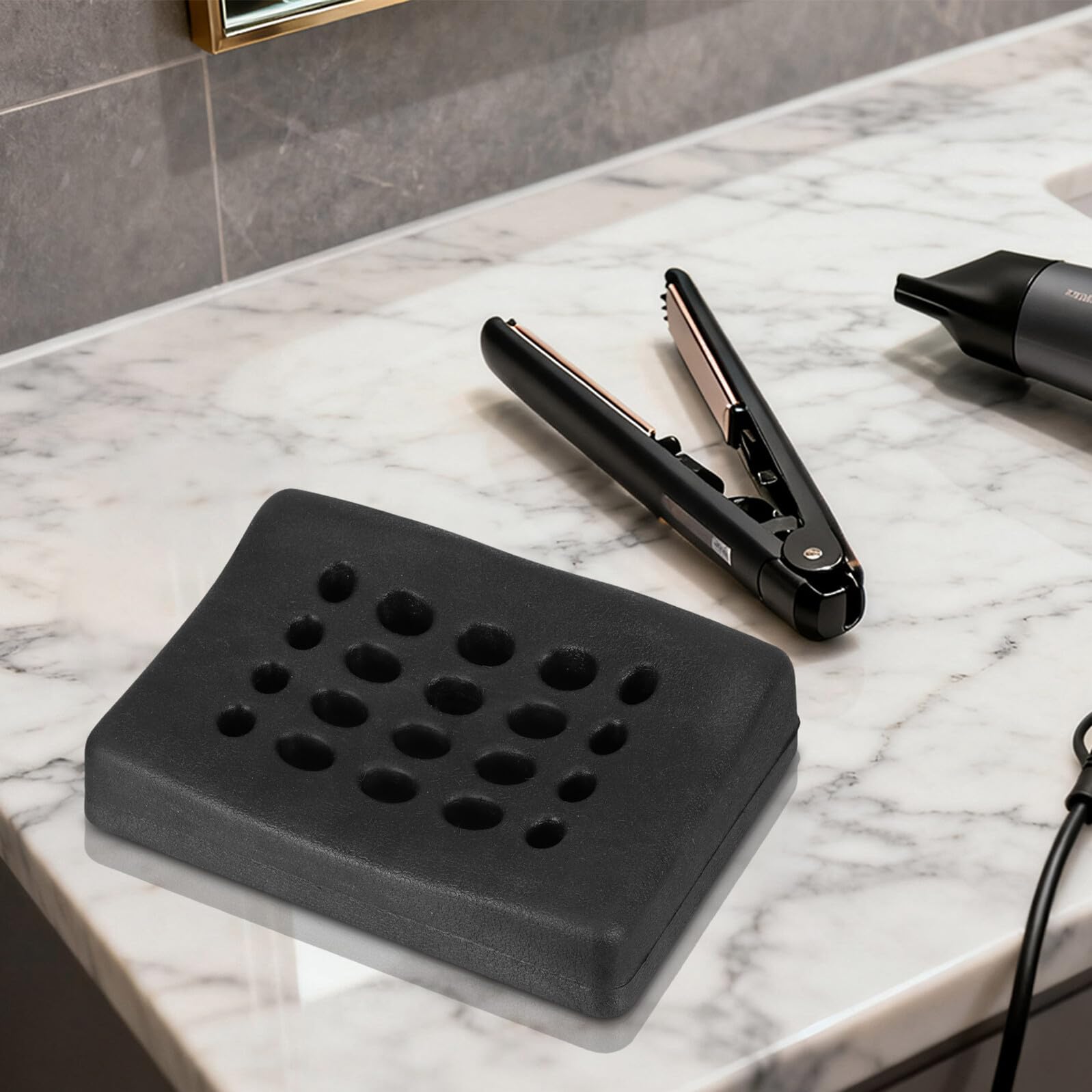 Cojín de Silicona para Lavabo de Champú Negro para Lavado | Ajuste Ergonómico, Limpieza Sencilla, Uso en Barbería y Spa, Pensado para Clientes y Dueños de Salón