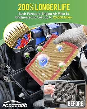Forccord 2-Pack Engine Air Filter Fits for Nissan Pathfinder