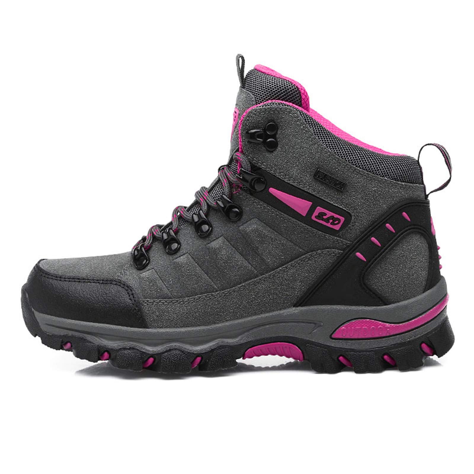 Chaussures de randonnée imperméables pour femme - Coupe large - Base épaisse - Confortables - Antidérapantes - Légères - Chaussures de marche pour sports de plein air