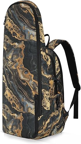 Miniatura 2 de Bolsa deportiva de tenis para mujer, grande, resistente, mármol negro y dorado, figura sin costuras, 2 raquetas, bolsa de cubierta de raqueta de