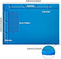 Vista 2 de Kaisi S-130 - Alfombrilla de reparación de silicona aislante para soldadura, resistente al calor, alfombrilla de trabajo de silicona 932°F con regla