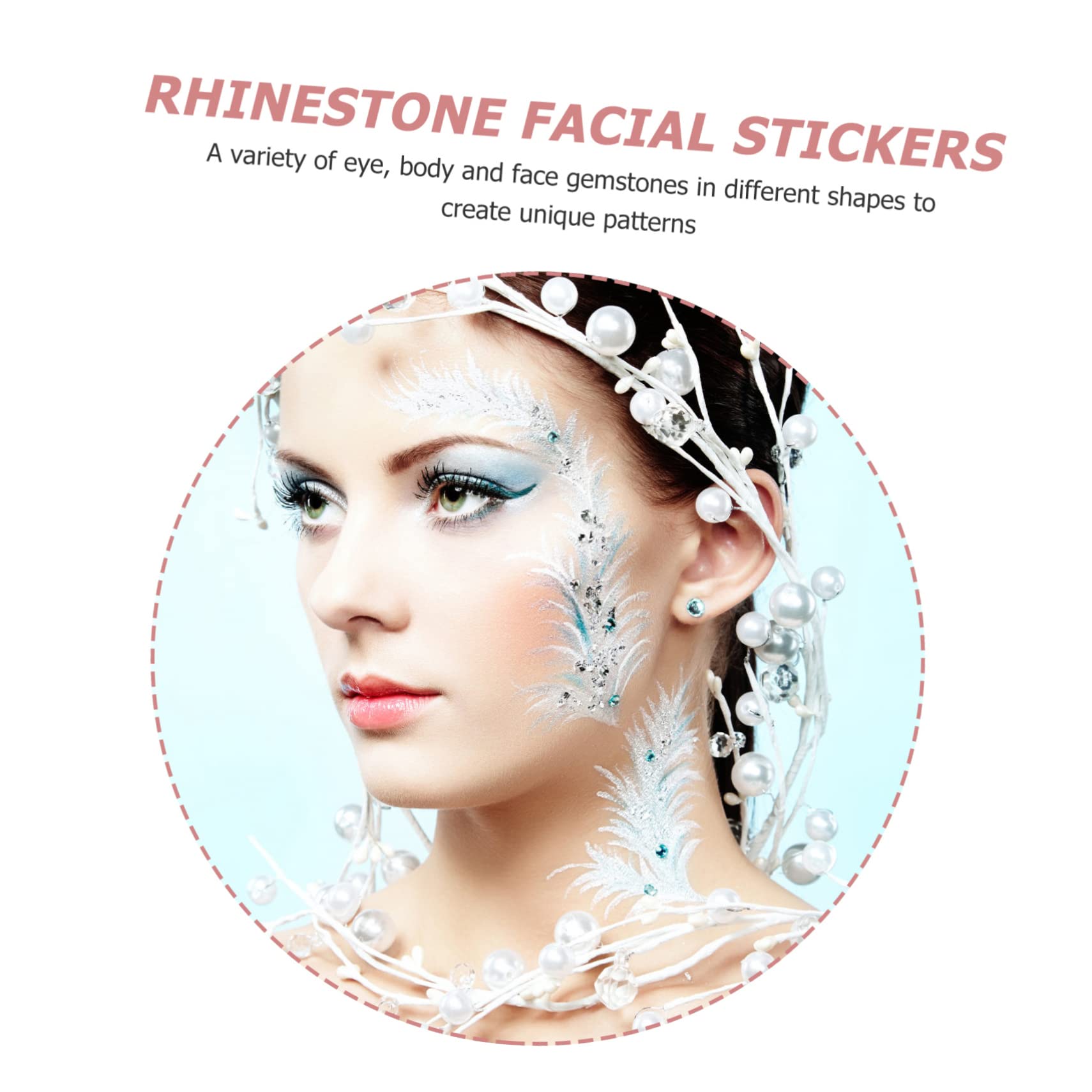 FRCOLOR 24fogli Adesivi Strass Per Viso Decorazioni Per Trucco Con Pietre Luccicanti Per Feste e Occasioni Speciali Sicuri e Riutilizzabili Facili Da Applicare