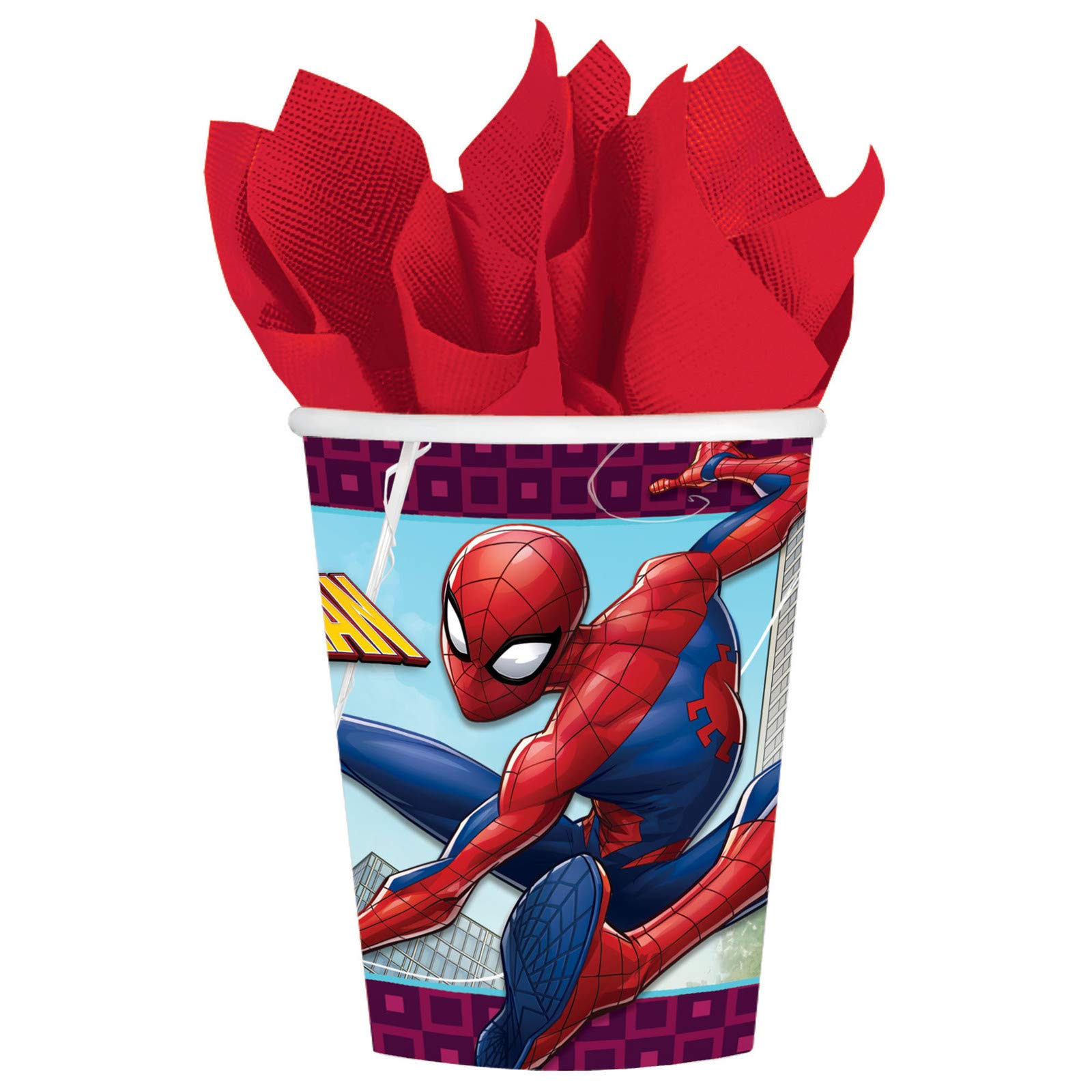 Amscan Spider-Man Webbed Wonder Cups, 9 oz., Party Favor