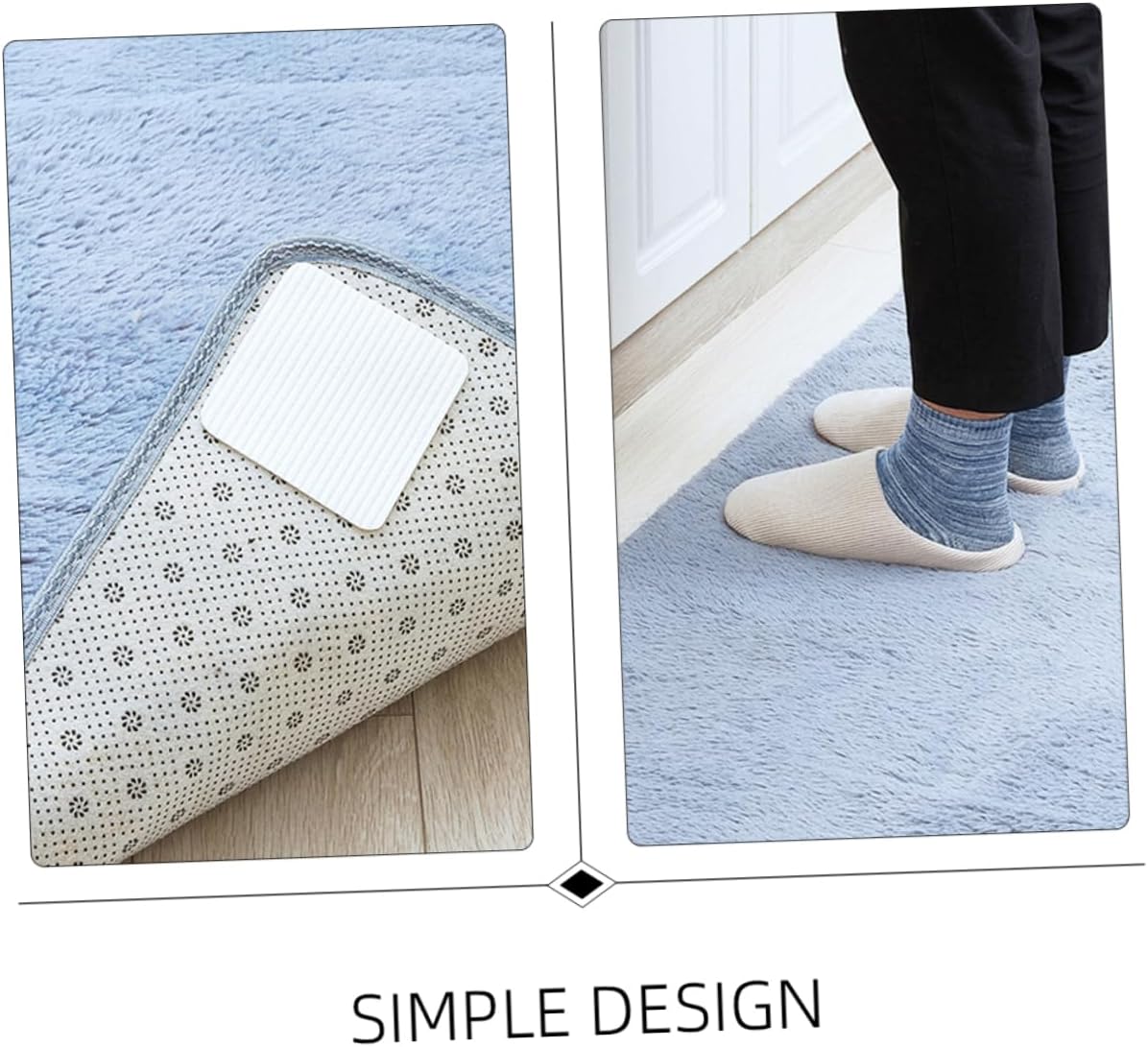 8pcs Non- Carpet Fixation Sticker for Any Floor Reusable -Skid Carpet Patch for Living Room Bedroom Bathroom and Entrance Premium Non-Woven Material