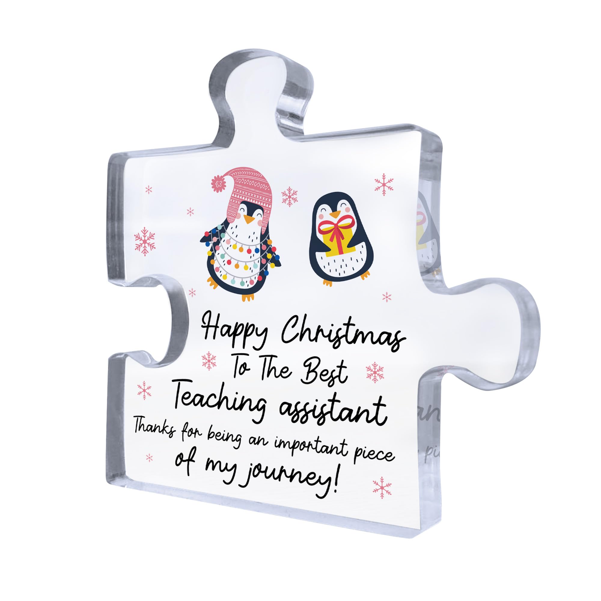 Red Ocean Best Teaching Assistant For Christmas Thank You For Teaching Assistant TA Acrylic Puzzle Piece Leaving School Nursery Keepsake