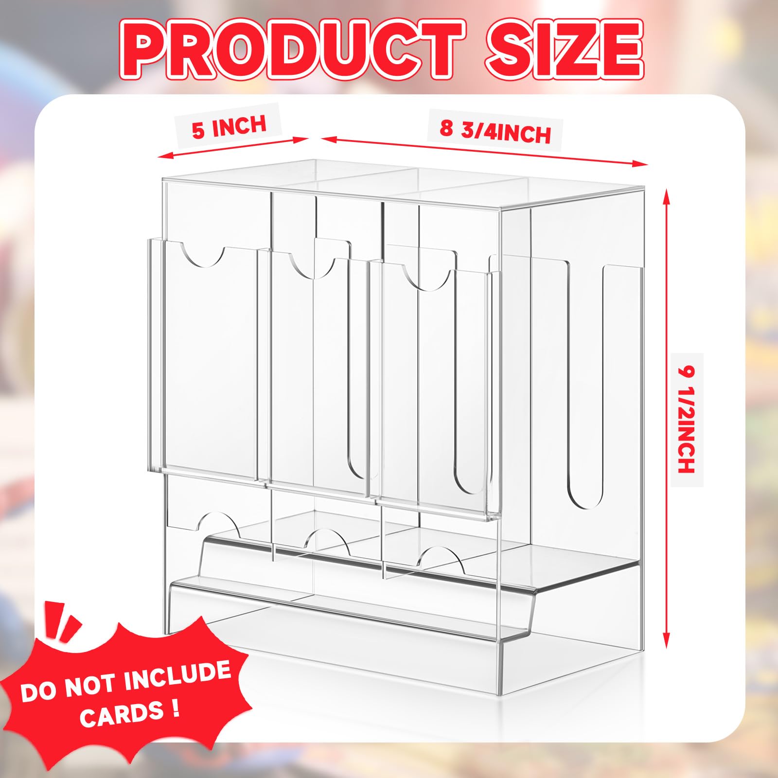Colingmill Acrylic Booster Pack Dispenser, Card Dispenser Storage and Organizer, for Trading Card, Booster Packs, Sports & More(3 Slots)