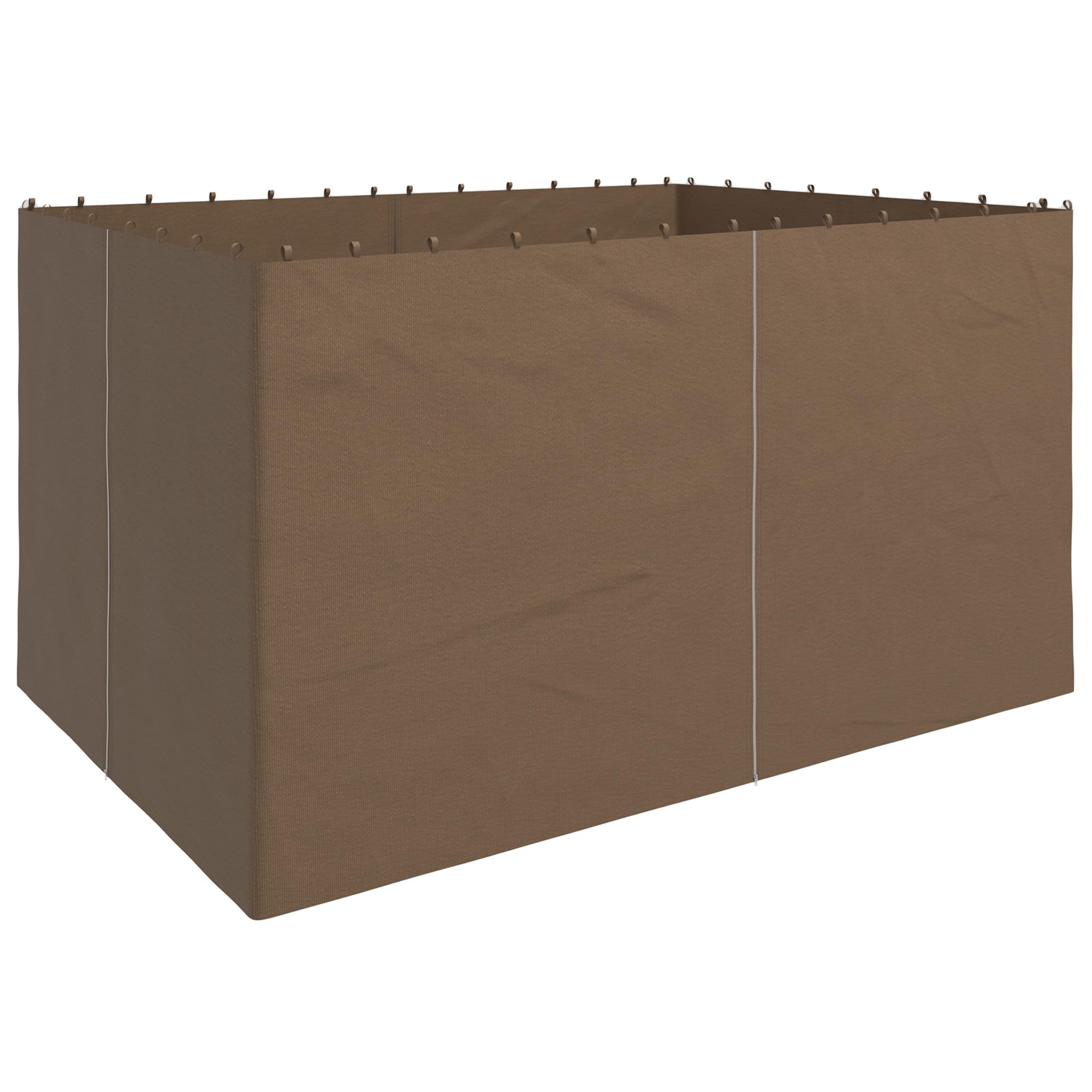 Outsunny 4er-Pack Ersatz-Vorhänge für 3x4m-Pavillon Dunkelbraun | Sichtschutz, Außenpavillon-Seitenwände, Zubehör