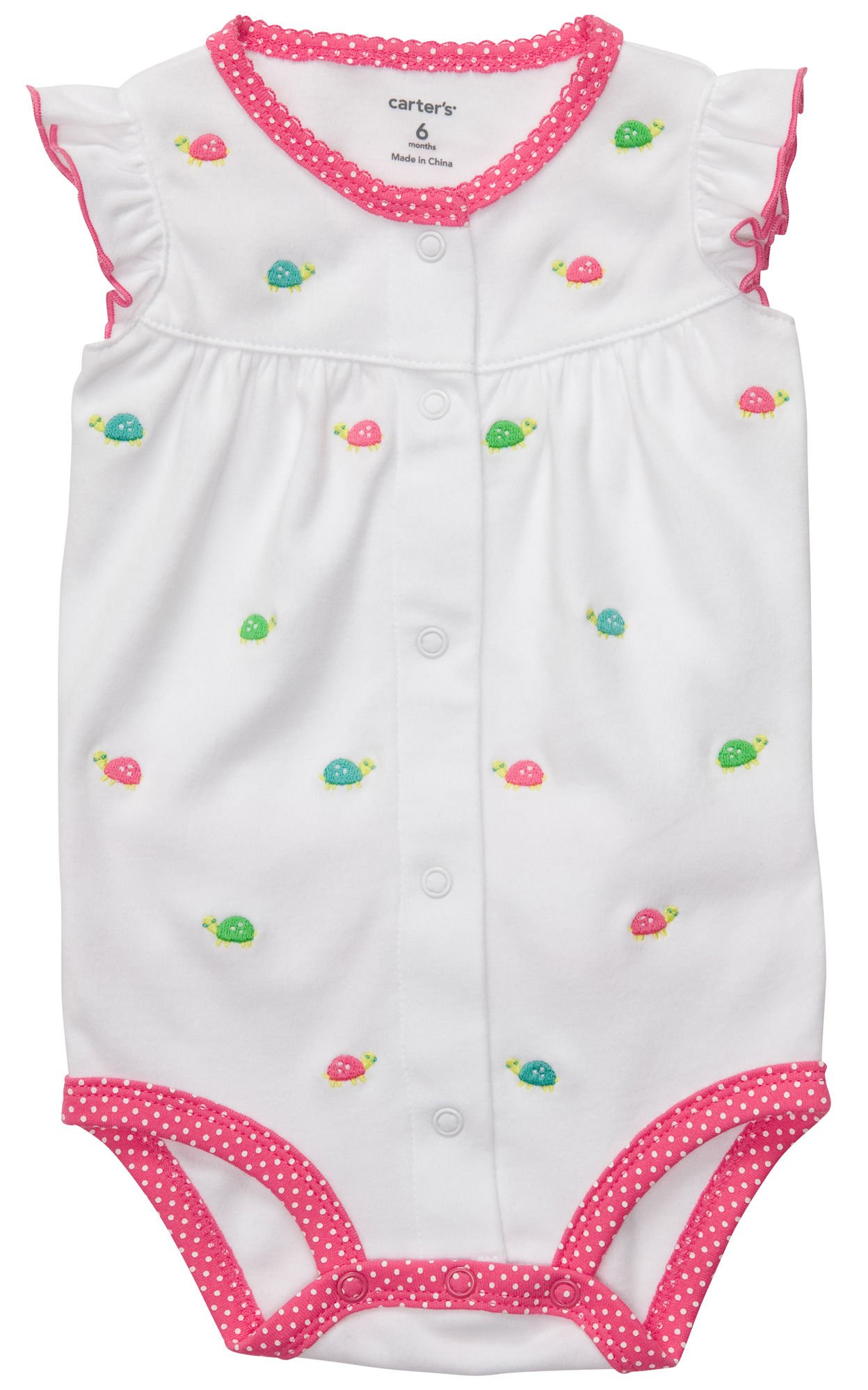Carter's Letni niemowlęcy śpioszki Onesie Dziewczynka Dziewczynka Jumpsuit jednoczęściowy (6 miesięcy, zielony/biały)