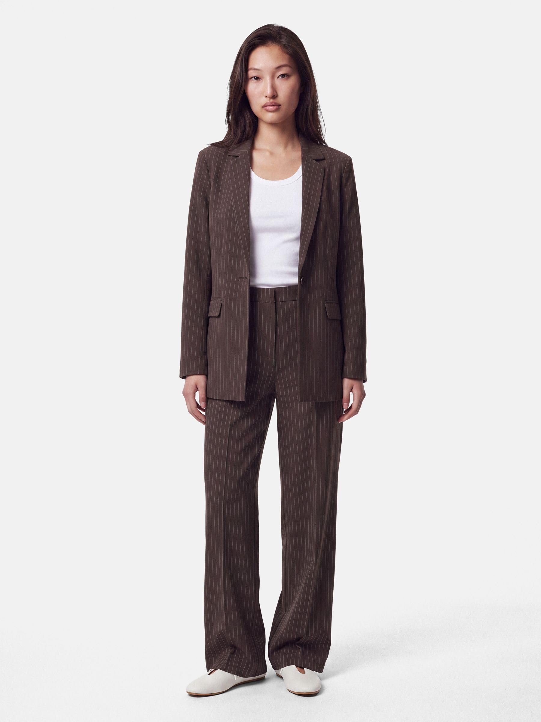 PIECES Pcbozzy Ls Loose Striped Blazer Noos BC Pcbozzy Ls Blazer Ample rayé Noos BC Femme (Lot de 1)