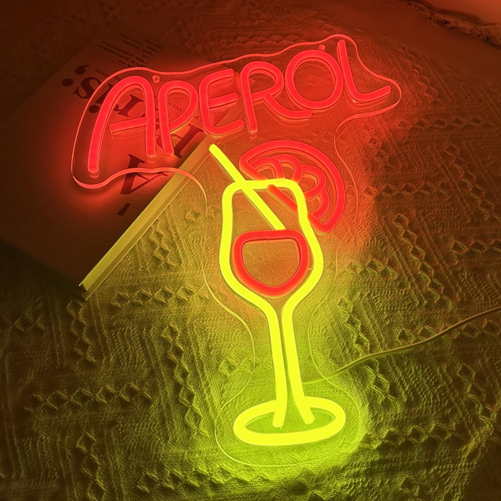 PILOYINDE Cocktail Neon Sign Aperol Neon Sign For Wall Decoration Aperol Spritz Neon Light Adjustable Led Neon Light For Bar Home Club Store Man Cave Party - Image 3